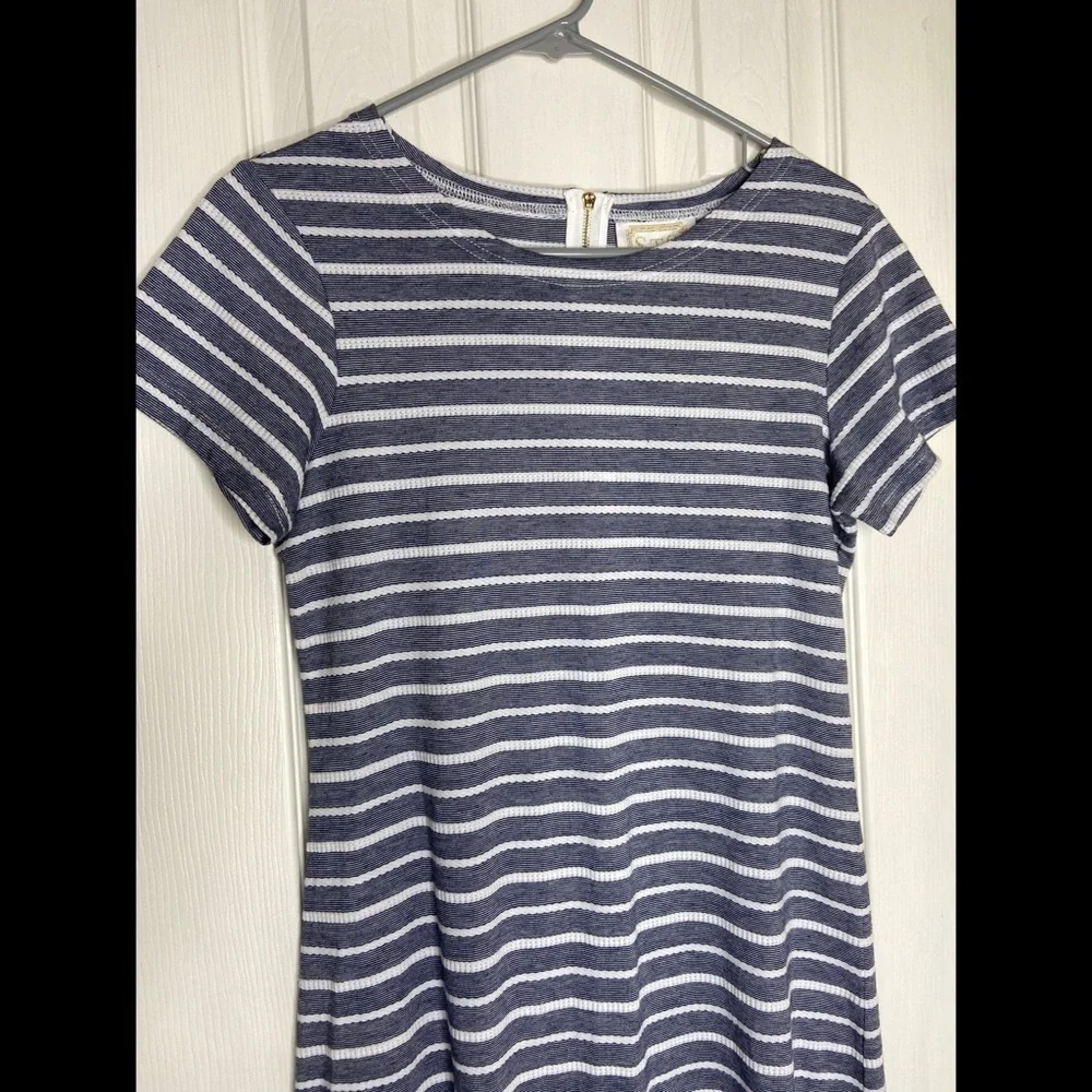 Sail To Sable Blue & White Striped Nautical Shift Dress Medium - Picture 3 of 6
